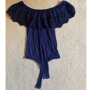 Francesca's Off the Shoulder Ruffled Body Suit